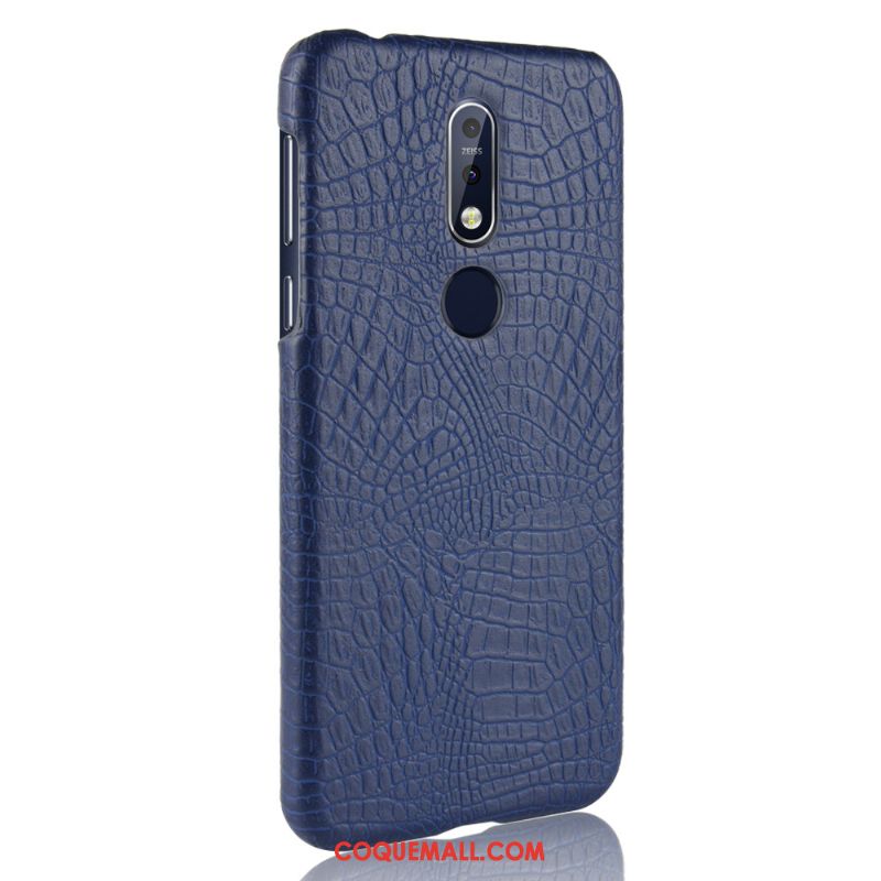 Étui Nokia 7.1 Bleu Vintage Téléphone Portable, Coque Nokia 7.1 Délavé En Daim Sac