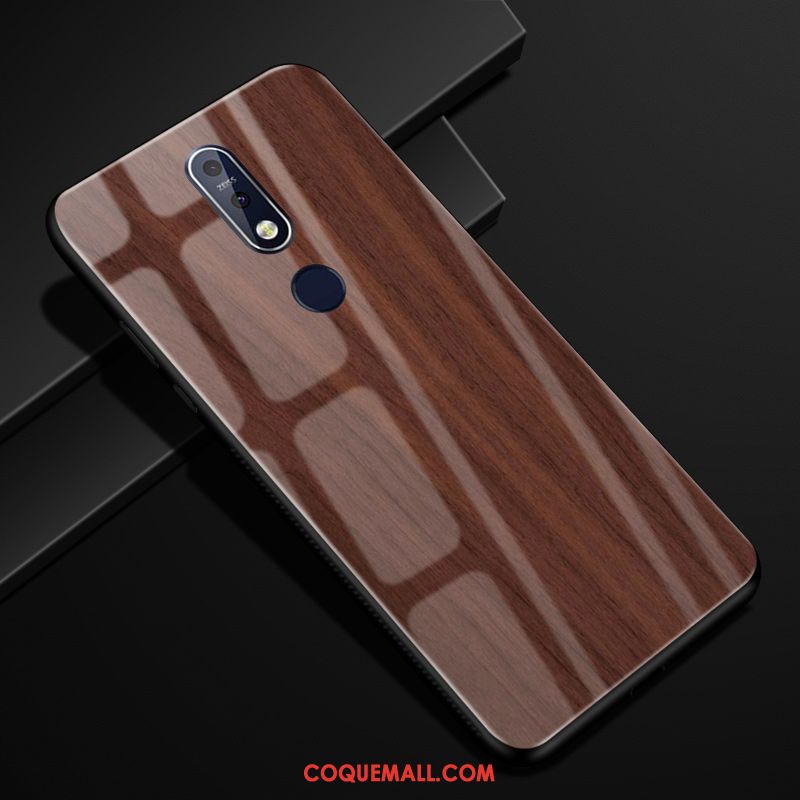 Étui Nokia 7.1 Business Téléphone Portable Incassable, Coque Nokia 7.1 Créatif Grain De Bois Braun