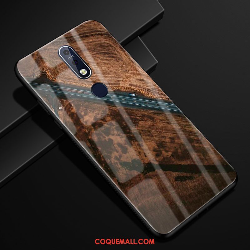 Étui Nokia 7.1 Business Téléphone Portable Incassable, Coque Nokia 7.1 Créatif Grain De Bois Braun