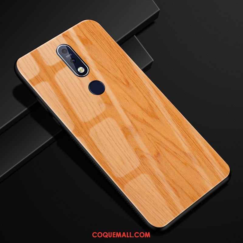 Étui Nokia 7.1 Business Téléphone Portable Incassable, Coque Nokia 7.1 Créatif Grain De Bois Braun