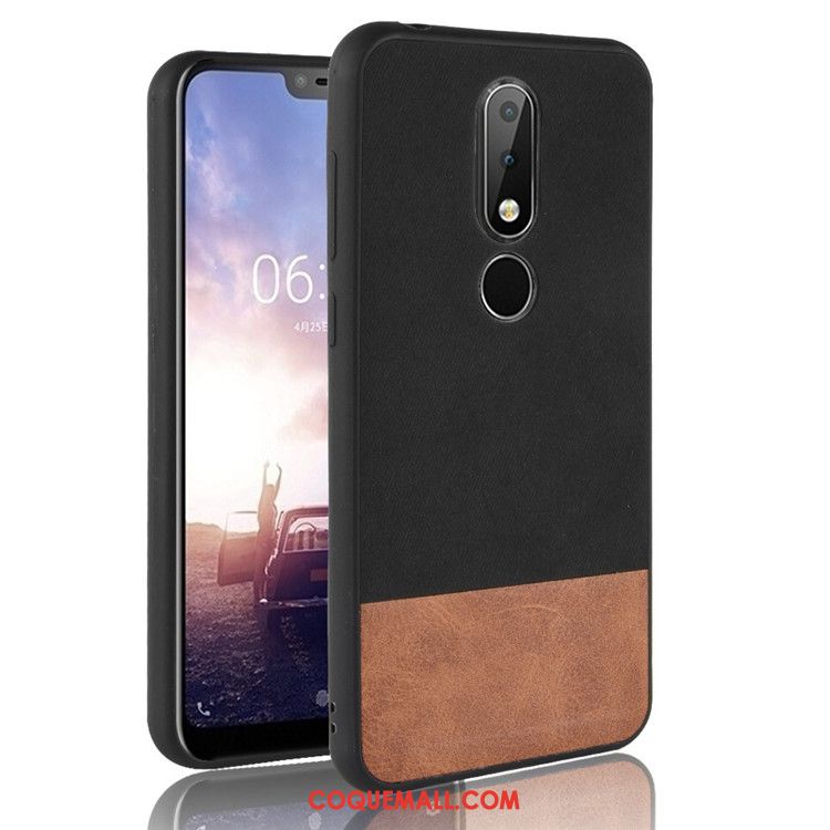 Étui Nokia 7.1 Couture Couleurs Gris Téléphone Portable, Coque Nokia 7.1 Protection Tout Compris