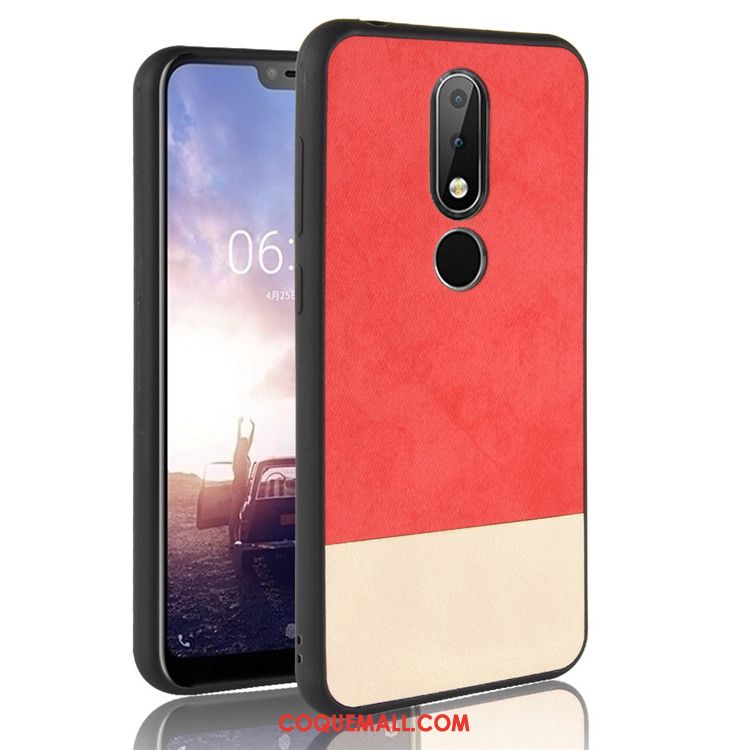 Étui Nokia 7.1 Couture Couleurs Gris Téléphone Portable, Coque Nokia 7.1 Protection Tout Compris