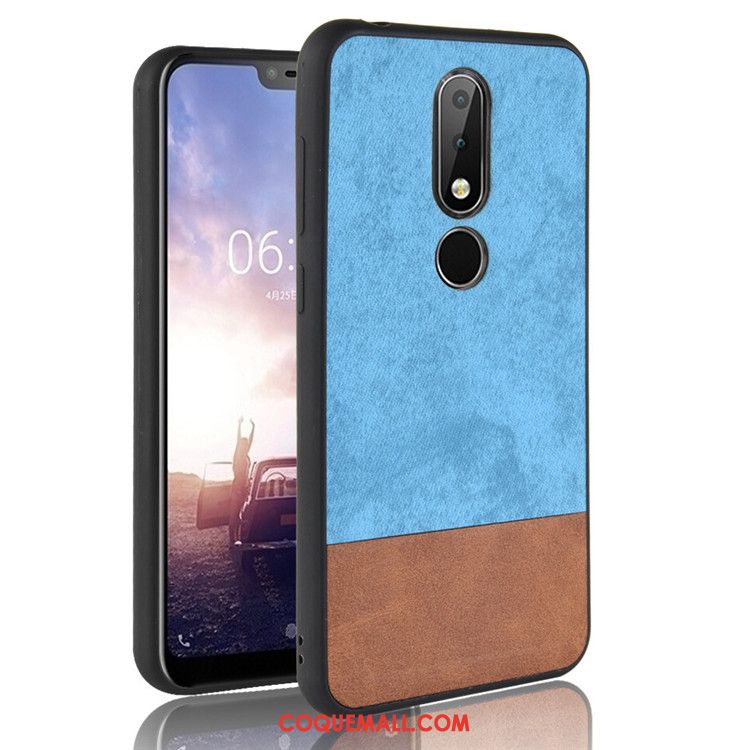 Étui Nokia 7.1 Couture Couleurs Gris Téléphone Portable, Coque Nokia 7.1 Protection Tout Compris