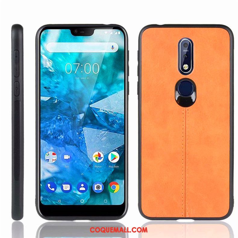 Étui Nokia 7.1 Créatif Jaune Incassable, Coque Nokia 7.1 Tout Compris Simple