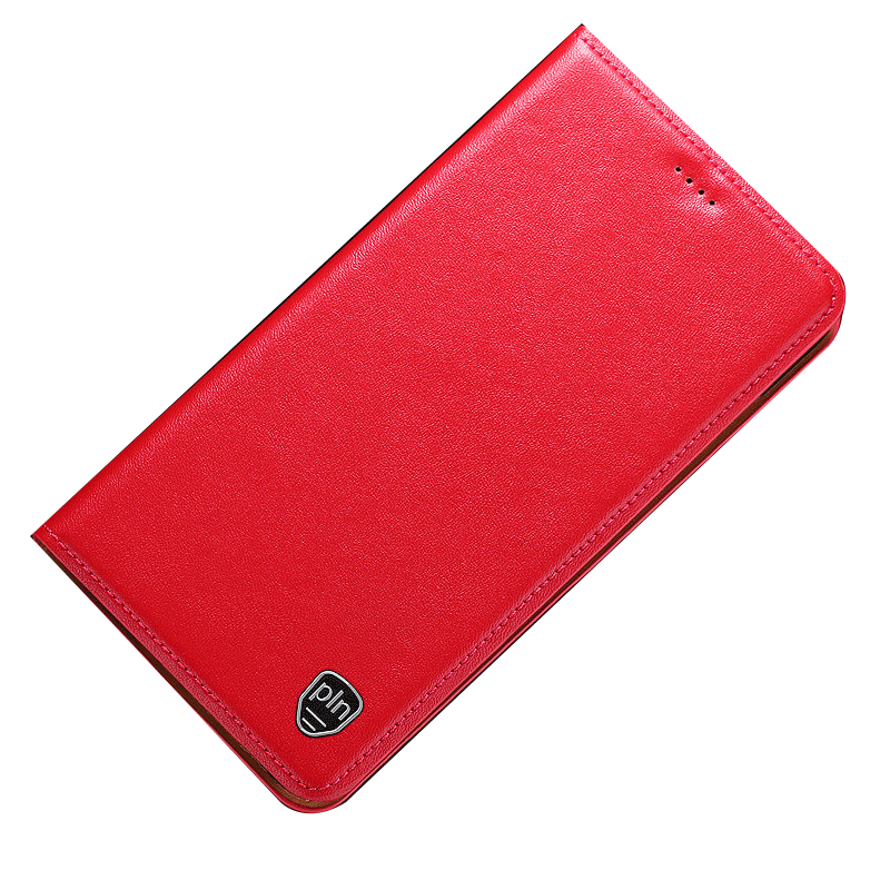 Étui Nokia 7.1 Cuir Véritable Rouge Téléphone Portable, Coque Nokia 7.1 Étui En Cuir Protection