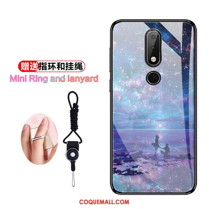 Étui Nokia 7.1 Dessin Animé Téléphone Portable Créatif, Coque Nokia 7.1 Verre Protection