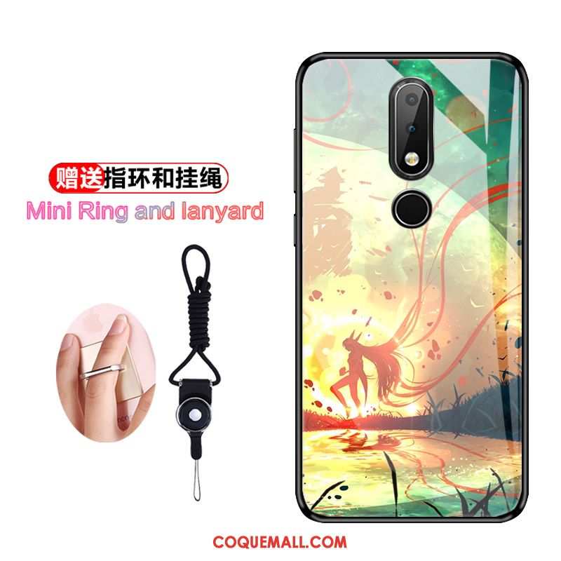 Étui Nokia 7.1 Dessin Animé Téléphone Portable Créatif, Coque Nokia 7.1 Verre Protection