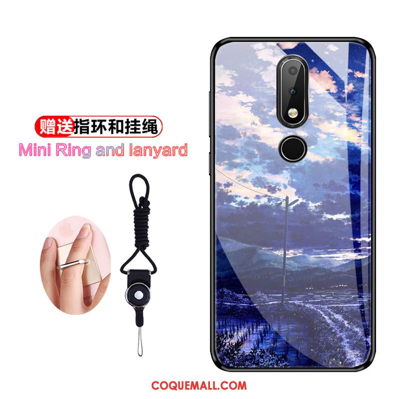 Étui Nokia 7.1 Dessin Animé Téléphone Portable Créatif, Coque Nokia 7.1 Verre Protection