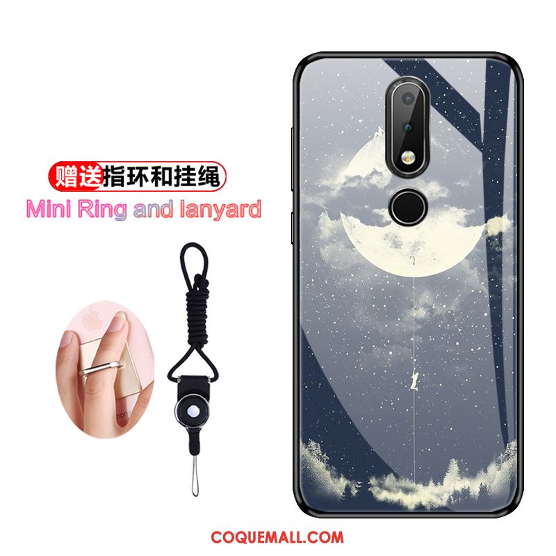 Étui Nokia 7.1 Dessin Animé Téléphone Portable Créatif, Coque Nokia 7.1 Verre Protection