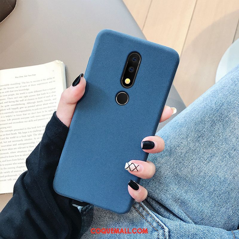 Étui Nokia 7.1 Délavé En Daim Incassable Marque De Tendance, Coque Nokia 7.1 Frais Silicone