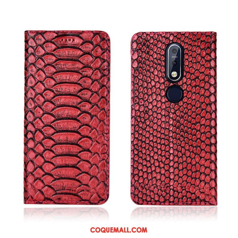 Étui Nokia 7.1 En Cuir Silicone Clamshell, Coque Nokia 7.1 Incassable Modèle Fleurie