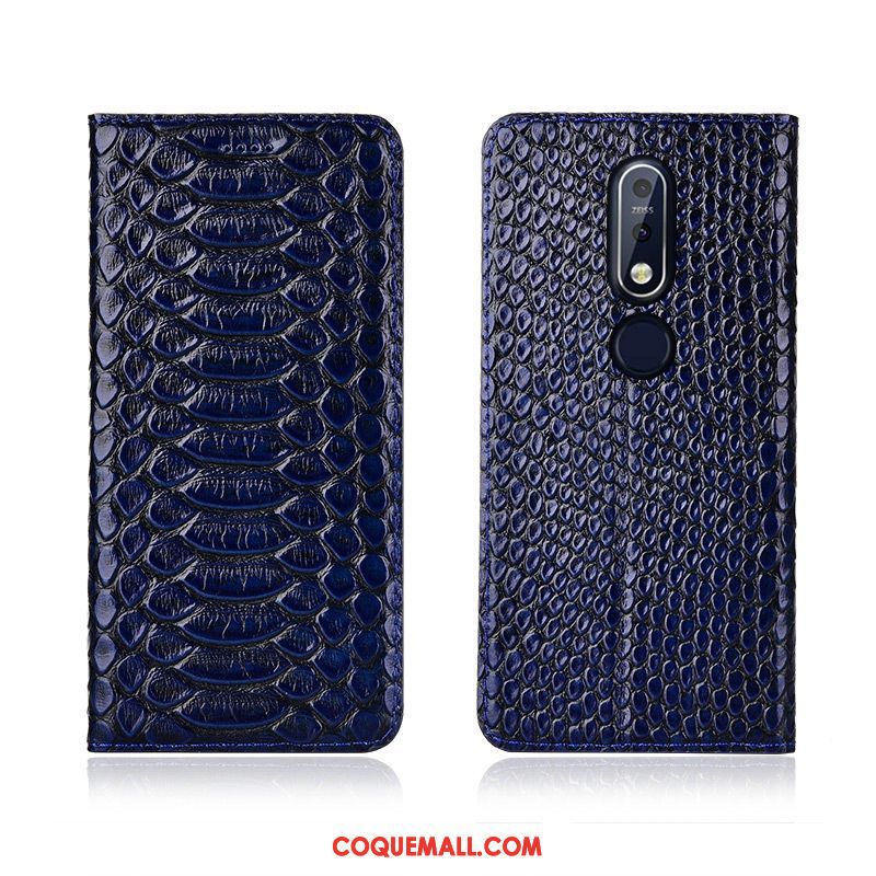 Étui Nokia 7.1 En Cuir Silicone Clamshell, Coque Nokia 7.1 Incassable Modèle Fleurie