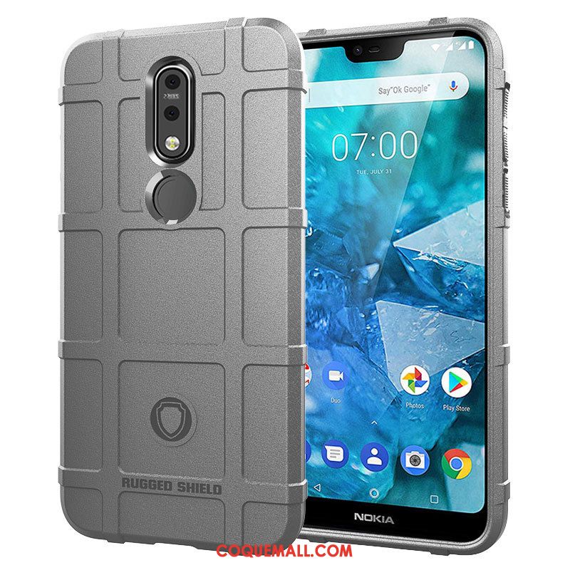 Étui Nokia 7.1 Fluide Doux Silicone Téléphone Portable, Coque Nokia 7.1 Foncé Protection Braun