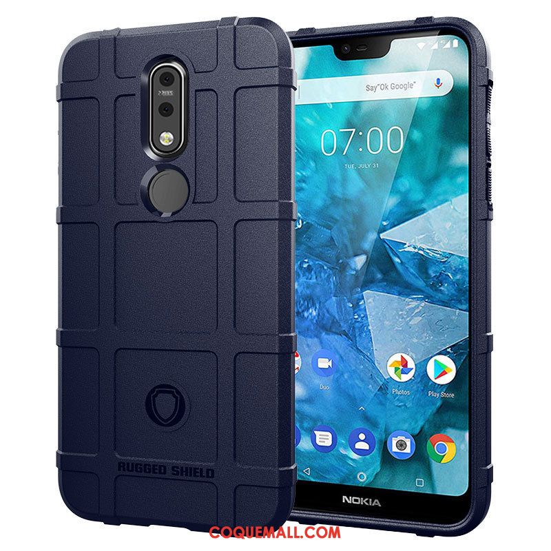 Étui Nokia 7.1 Fluide Doux Silicone Téléphone Portable, Coque Nokia 7.1 Foncé Protection Braun