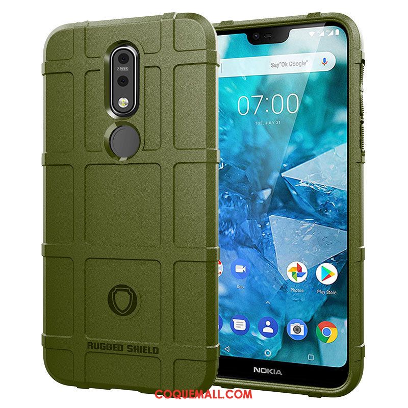 Étui Nokia 7.1 Fluide Doux Silicone Téléphone Portable, Coque Nokia 7.1 Foncé Protection Braun