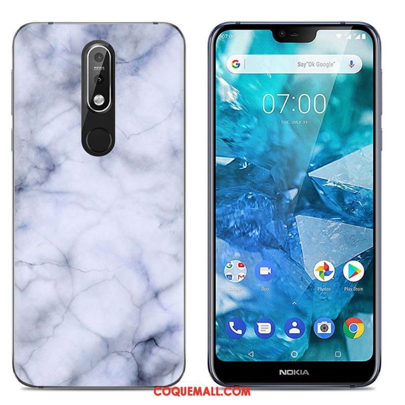 Étui Nokia 7.1 Multicolore Créatif Fluide Doux, Coque Nokia 7.1 Grand Transparent