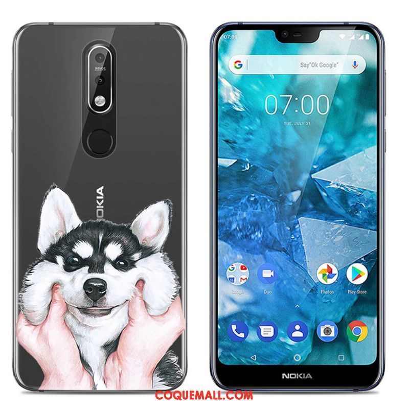 Étui Nokia 7.1 Multicolore Créatif Fluide Doux, Coque Nokia 7.1 Grand Transparent