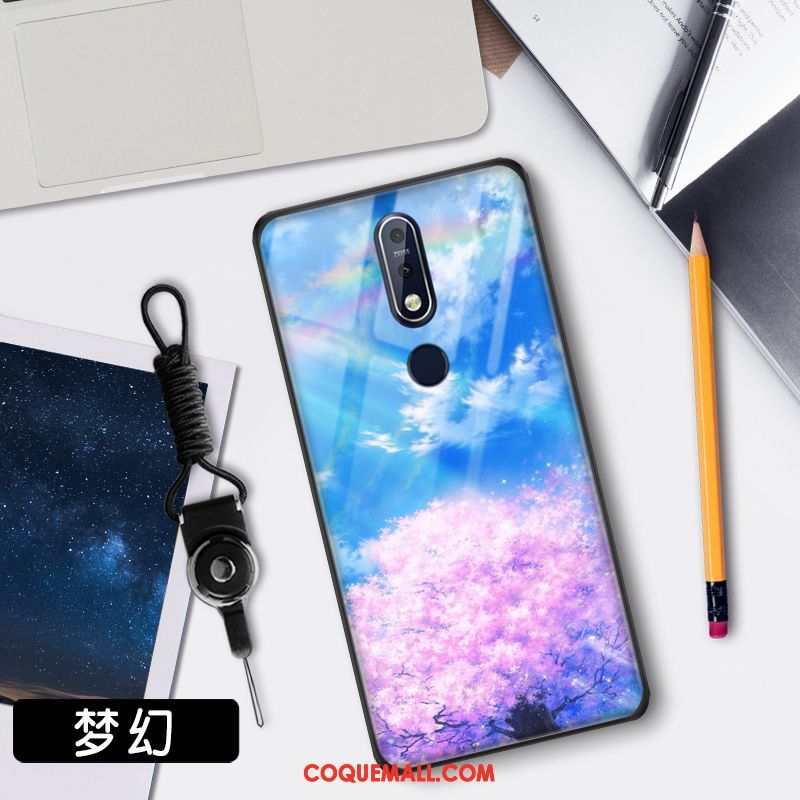 Étui Nokia 7.1 Protection Clair Incassable, Coque Nokia 7.1 Bleu Verre