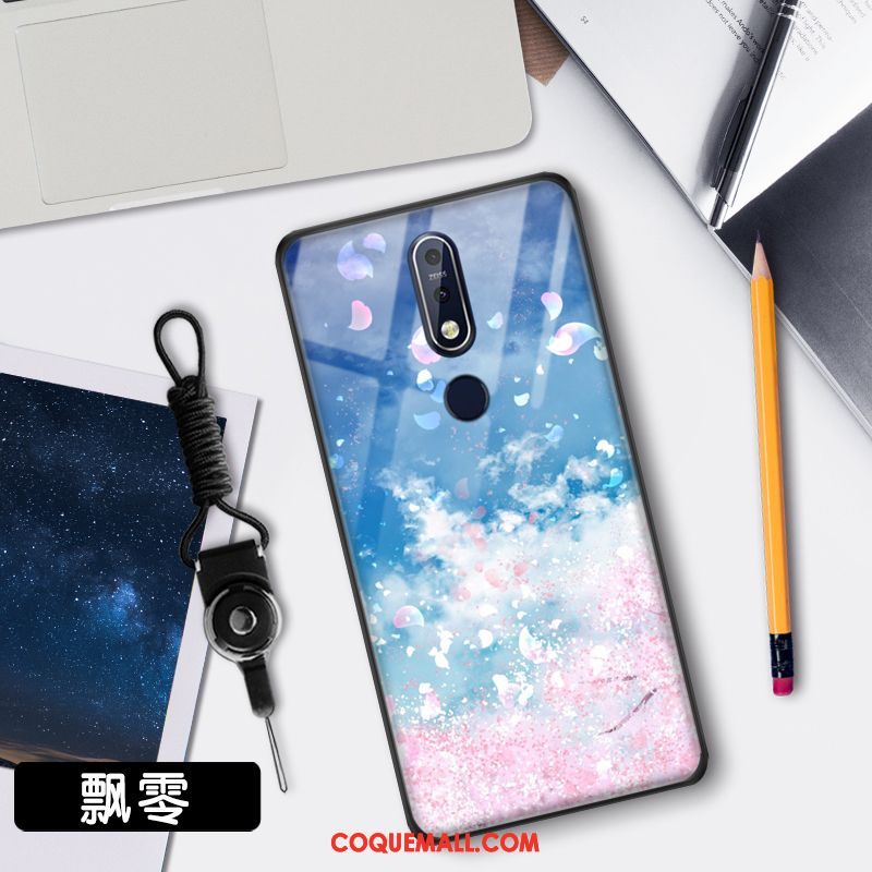 Étui Nokia 7.1 Protection Clair Incassable, Coque Nokia 7.1 Bleu Verre