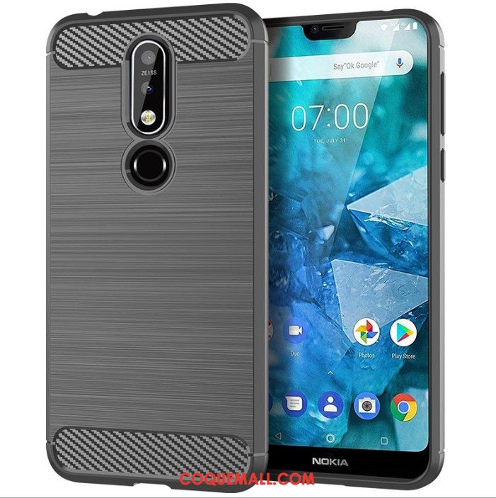 Étui Nokia 7.1 Protection Créatif Téléphone Portable, Coque Nokia 7.1 Incassable Gris