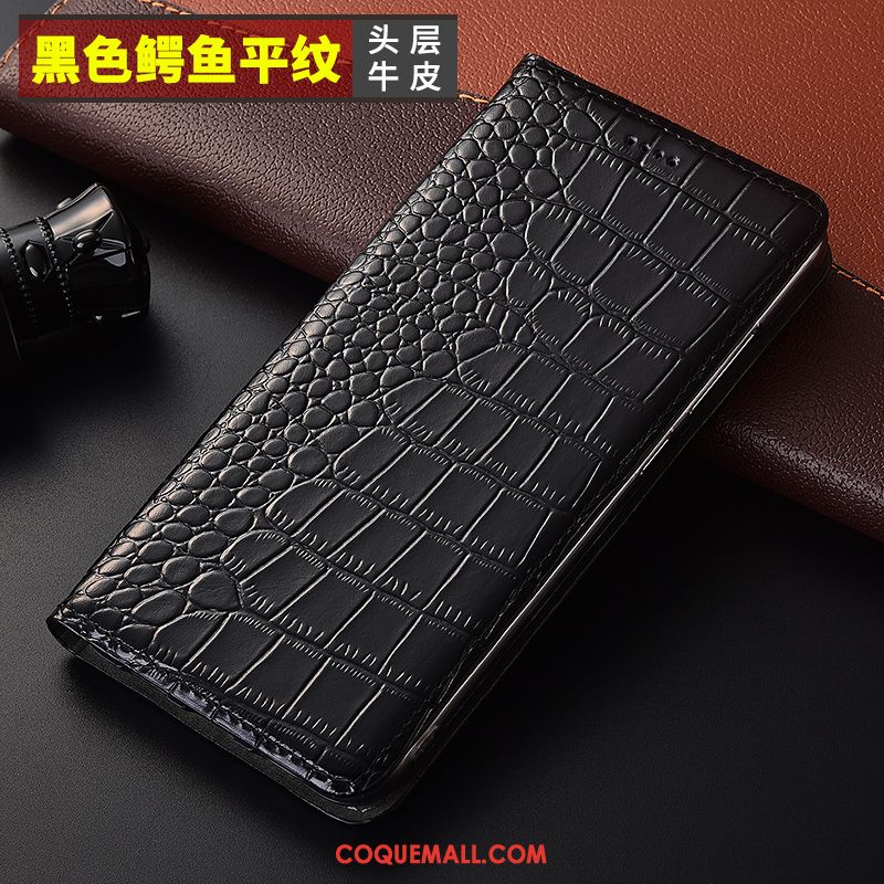 Étui Nokia 7.1 Protection Mode Téléphone Portable, Coque Nokia 7.1 Étui En Cuir Crocodile Modèle Braun