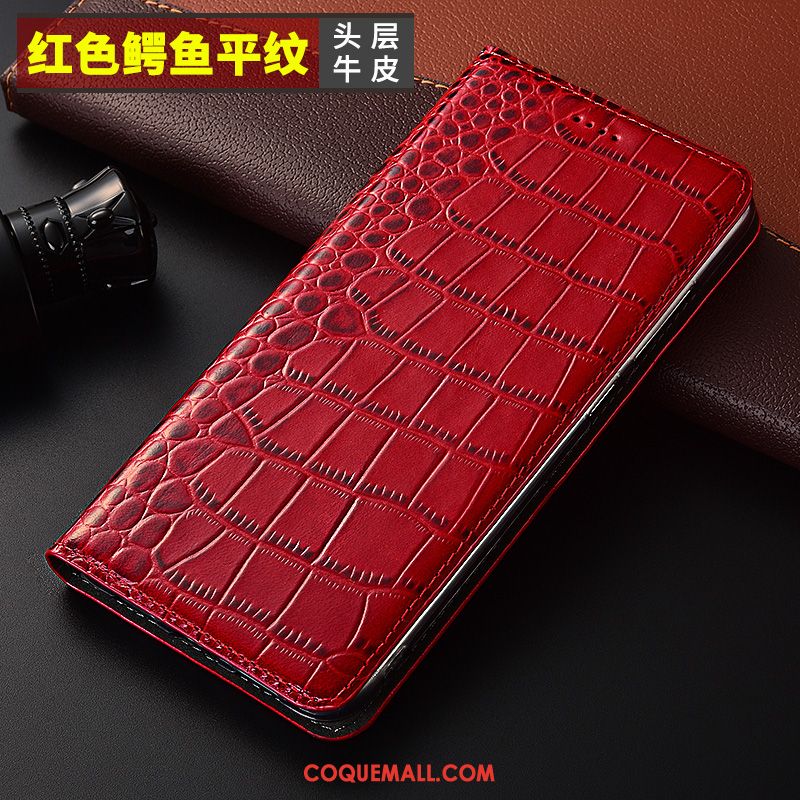 Étui Nokia 7.1 Protection Mode Téléphone Portable, Coque Nokia 7.1 Étui En Cuir Crocodile Modèle Braun