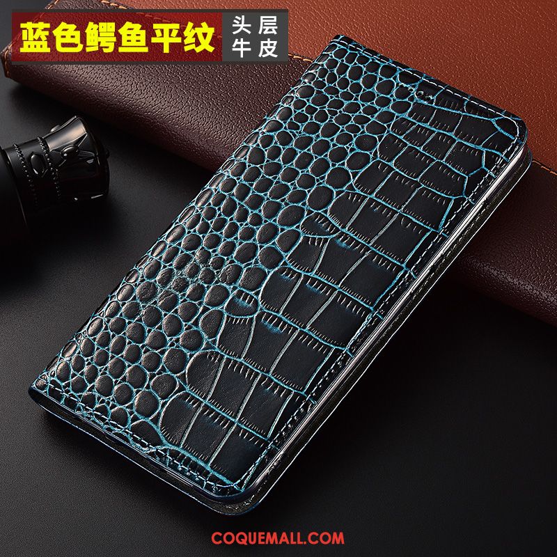 Étui Nokia 7.1 Protection Mode Téléphone Portable, Coque Nokia 7.1 Étui En Cuir Crocodile Modèle Braun