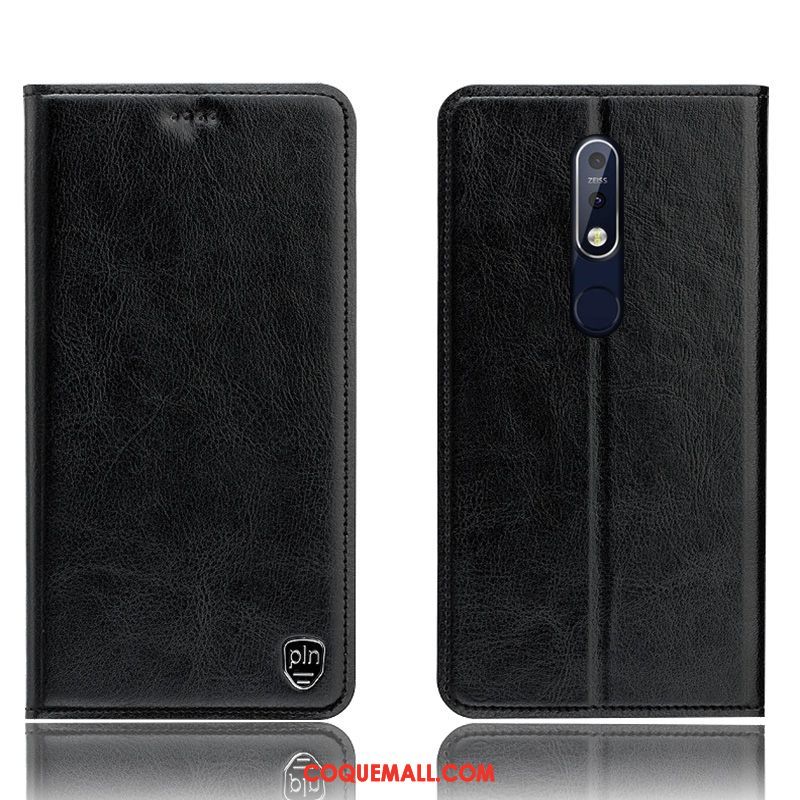 Étui Nokia 7.1 Protection Modèle Fleurie Gris, Coque Nokia 7.1 En Cuir Téléphone Portable