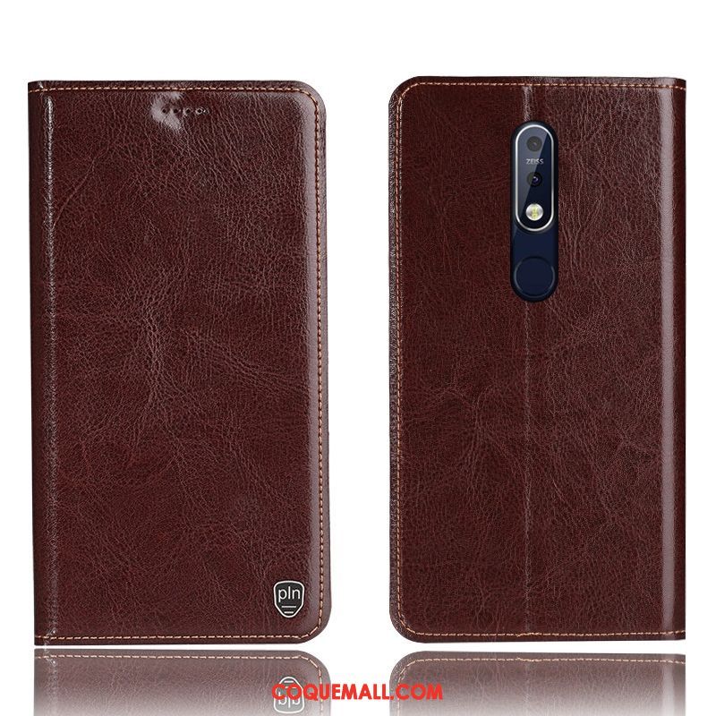 Étui Nokia 7.1 Protection Modèle Fleurie Gris, Coque Nokia 7.1 En Cuir Téléphone Portable