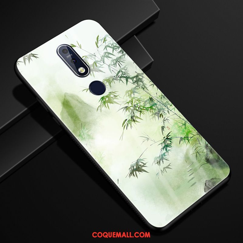 Étui Nokia 7.1 Protection Vert Verre, Coque Nokia 7.1 Incassable Créatif