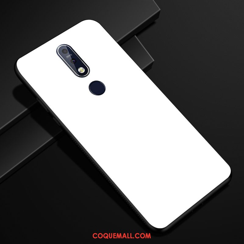 Étui Nokia 7.1 Pure Blanc Incassable, Coque Nokia 7.1 Dégradé De Couleur Verre