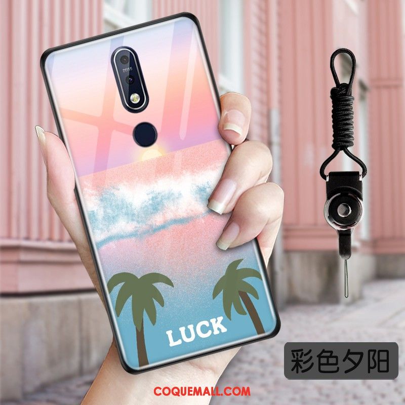 Étui Nokia 7.1 Rose Protection Frais, Coque Nokia 7.1 Tendance Petit Nackte Farbe