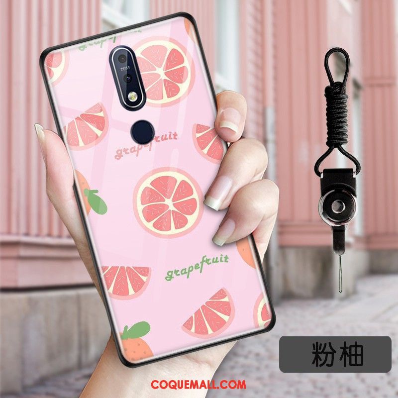 Étui Nokia 7.1 Rose Protection Frais, Coque Nokia 7.1 Tendance Petit Nackte Farbe