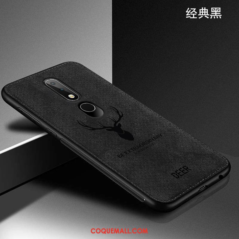 Étui Nokia 7.1 Simple Téléphone Portable Noir, Coque Nokia 7.1 Modèle Fleurie Antidérapant