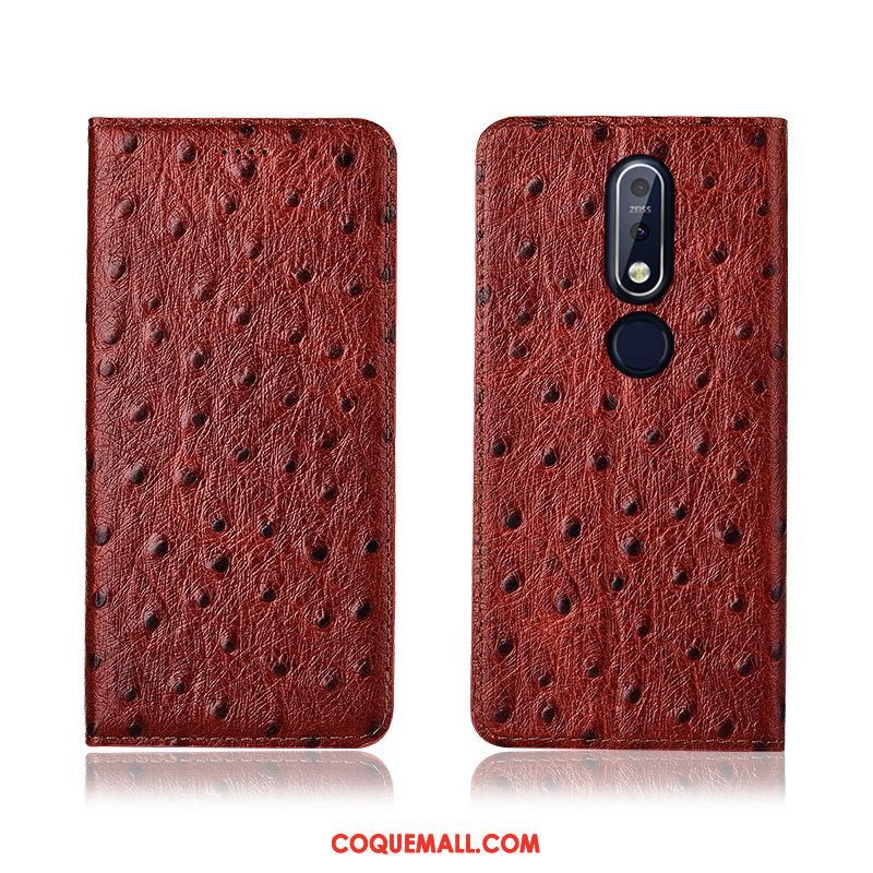 Étui Nokia 7.1 Tout Compris Incassable Protection, Coque Nokia 7.1 Oiseau Fluide Doux Braun