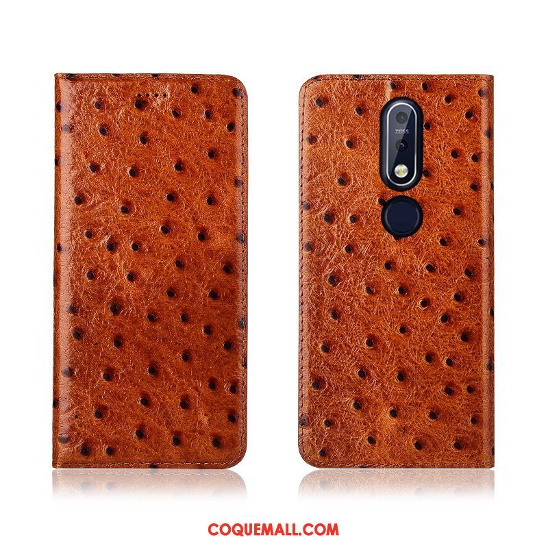 Étui Nokia 7.1 Tout Compris Incassable Protection, Coque Nokia 7.1 Oiseau Fluide Doux Braun