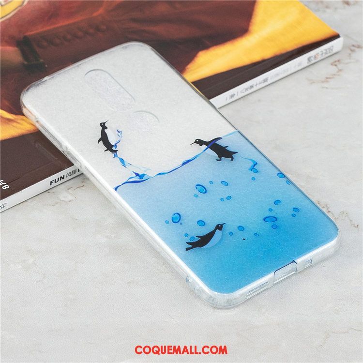 Étui Nokia 7.1 Téléphone Portable Ornements Suspendus Fluide Doux, Coque Nokia 7.1 Dessin Animé Bleu