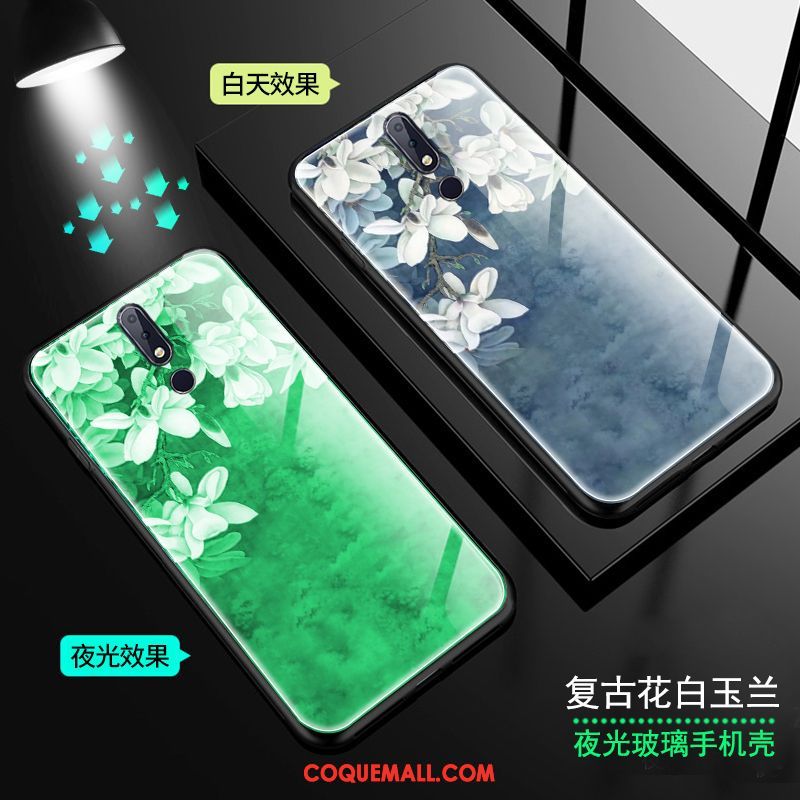 Étui Nokia 7.1 Vent Vert Tendance, Coque Nokia 7.1 Verre Rose