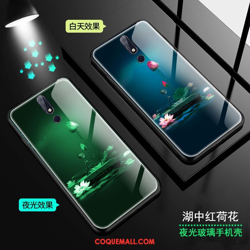 Étui Nokia 7.1 Vent Vert Tendance, Coque Nokia 7.1 Verre Rose