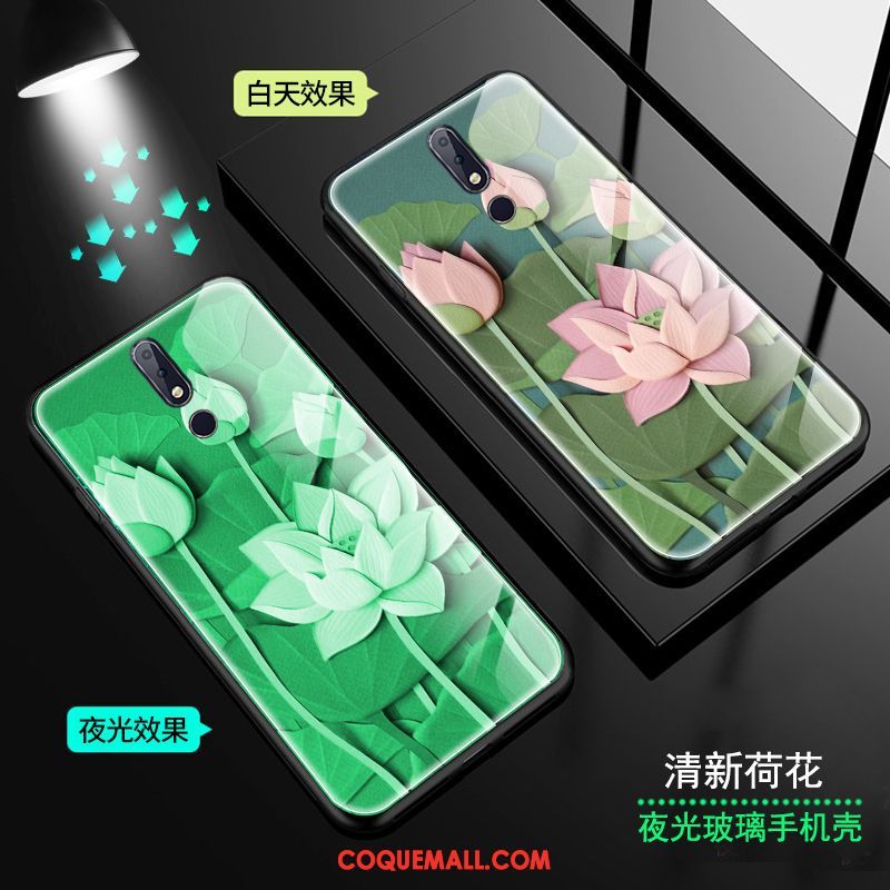 Étui Nokia 7.1 Vent Vert Tendance, Coque Nokia 7.1 Verre Rose