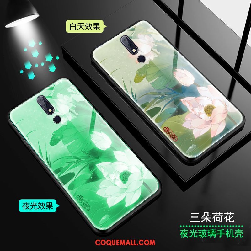 Étui Nokia 7.1 Vent Vert Tendance, Coque Nokia 7.1 Verre Rose