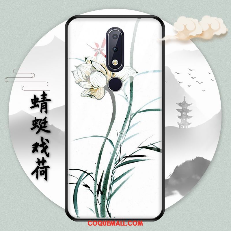 Étui Nokia 7.1 Verre Style Chinois Paysage, Coque Nokia 7.1 Protection Encre