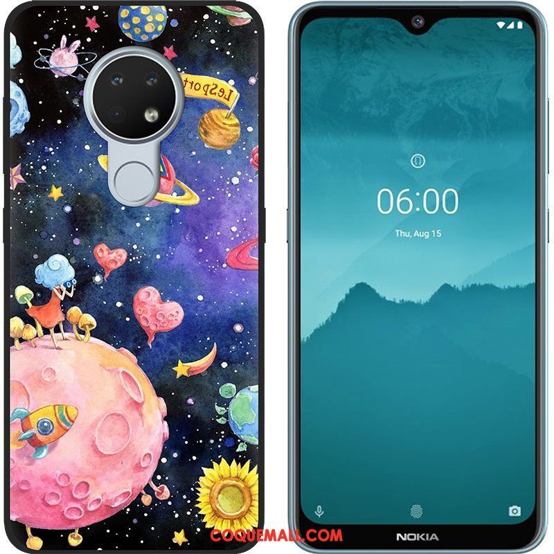 Étui Nokia 7.2 Chaud Rose Téléphone Portable, Coque Nokia 7.2 Noir Peinture