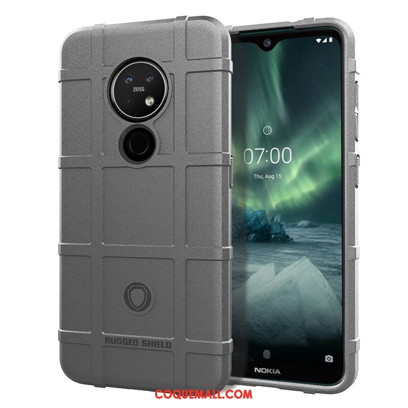 Étui Nokia 7.2 Fluide Doux Protection Délavé En Daim, Coque Nokia 7.2 Incassable Noir