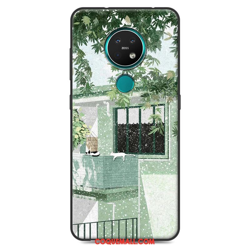 Étui Nokia 7.2 Protection Vert Petit, Coque Nokia 7.2 Téléphone Portable Délavé En Daim