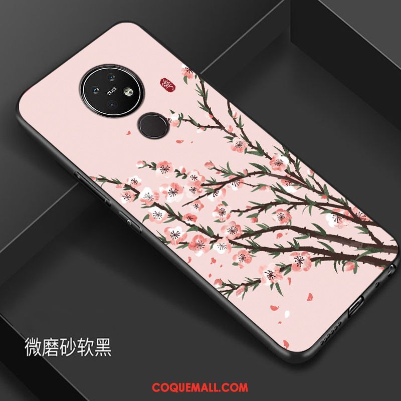 Étui Nokia 7.2 Rose Protection Incassable, Coque Nokia 7.2 Créatif Vent