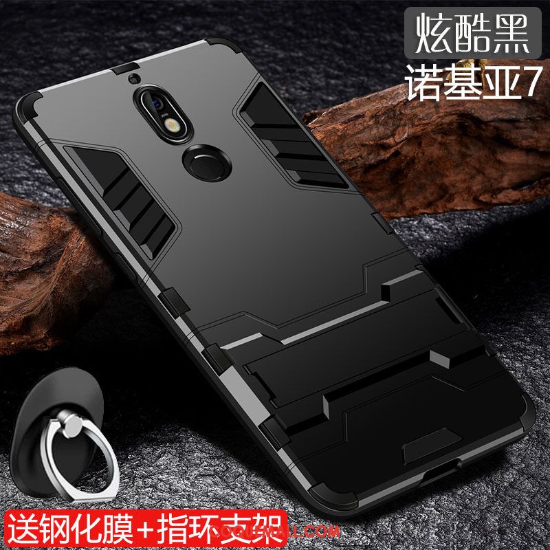 Étui Nokia 7 Délavé En Daim Incassable Téléphone Portable, Coque Nokia 7 Tout Compris Légère