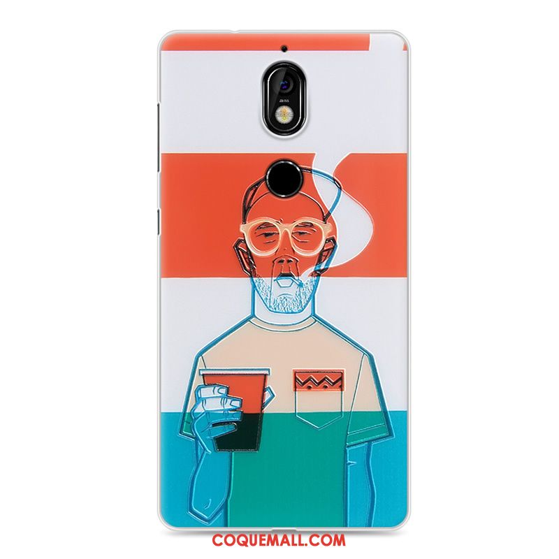 Étui Nokia 7 Fluide Doux Gaufrage Protection, Coque Nokia 7 Incassable Bleu