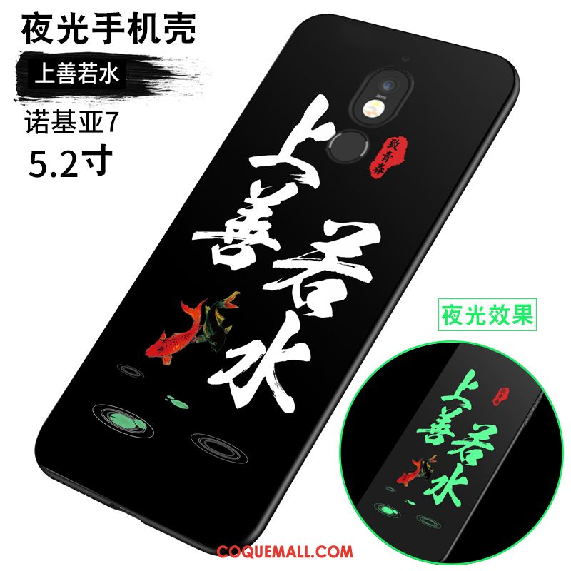 Étui Nokia 7 Incassable Noir Téléphone Portable, Coque Nokia 7 Net Rouge Personnalité