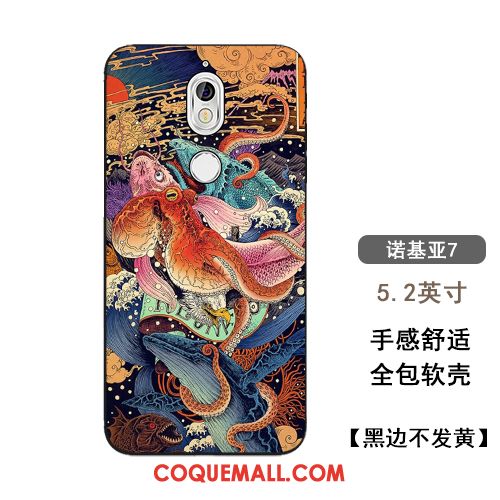 Étui Nokia 7 Incassable Ornements Suspendus Style Chinois, Coque Nokia 7 Sac Silicone